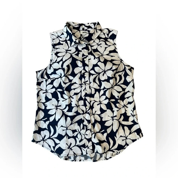 NWT J Crew Factory Sleeveless Cotton Poplin Shirt In Signature Fit, Size… - Picture 1 of 6